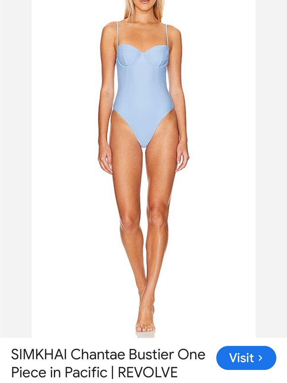Simkhai Chantae Bustier One-Piece Swimsuit in Pacific Blue